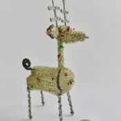 Beaded Reindeer - Silver