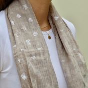 Taupe Scarf - Metallic Seaside Accents