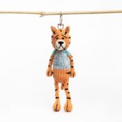 Hand Knitted Backpack Keyring - Tiger