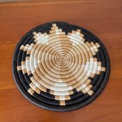 Woven Trivet - Black, White and Beige