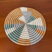 Woven Trivet - Blue, Beige and White