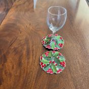 Christmas Wine Glass Coasters