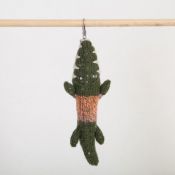 Hand Knitted Backpack Keyring - Crocodile