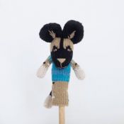Hand Knitted Finger Puppet - African Wild Dog